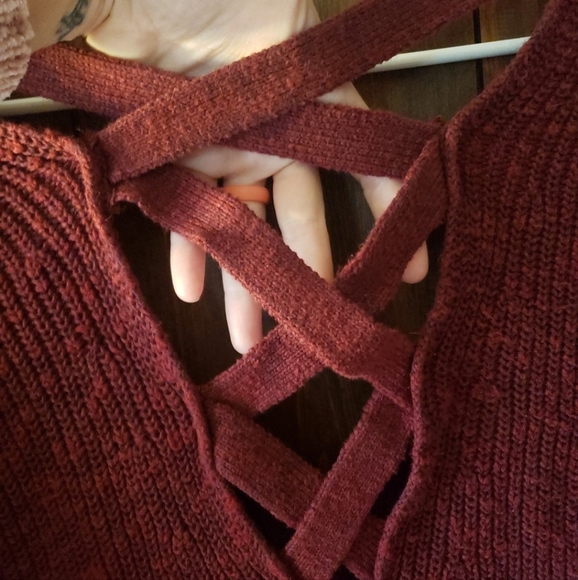 High low batwing dolman open back sweater small - Picture 7 of 7